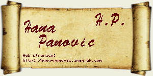 Hana Panović vizit kartica